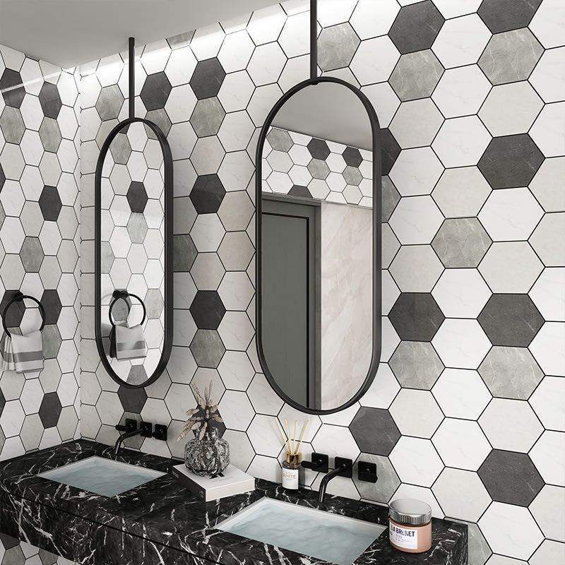 Oval Pendant Rod Bathroom Mirror Hanging Mirror Suspended Rotating Ceiling Bathroom Hanging Hotel Homestay