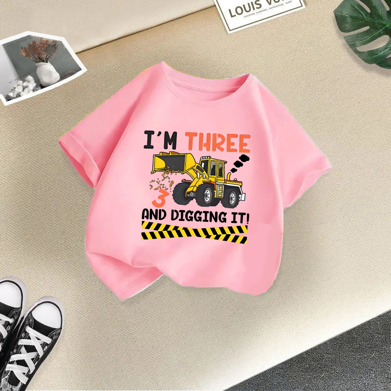 Toddler(3-6Years) Age Group Holiday, Daily Occasion Simple Style Cartoon Cotton Cotton T-shirts & Shirts