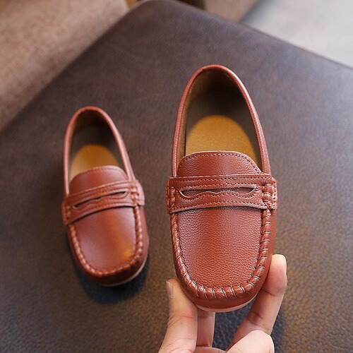 Girls 'leather shoes Korean spring and autumn new children's small leather shoes with soft soles for small and medium-sized children's Internet celebrity all-matching Moccasin-bean shoes trend