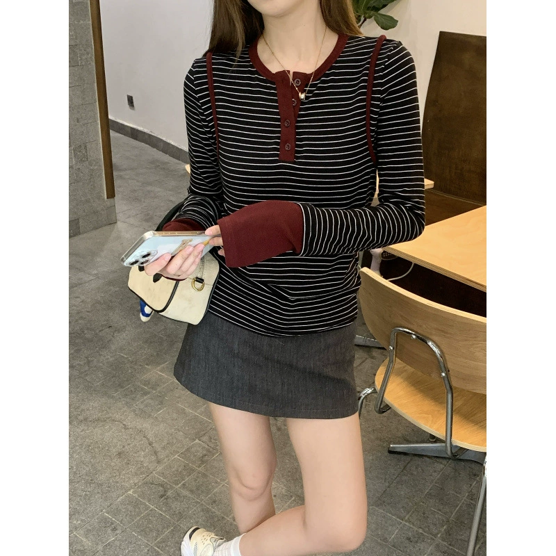 Fitted set, long-sleeve, large size (2024), Korean style