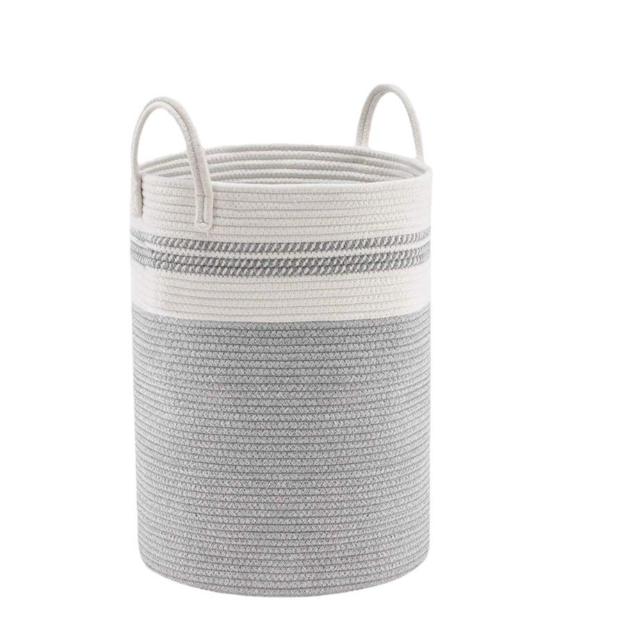 Cuerda de algodón cesta tejida cesta de almacenamiento cesta de bambú cesta de la ropa portátil plegable marrón Otros cesta plegable