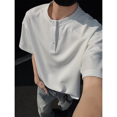 ワッフル半ファスナーtシャツメンズ半袖