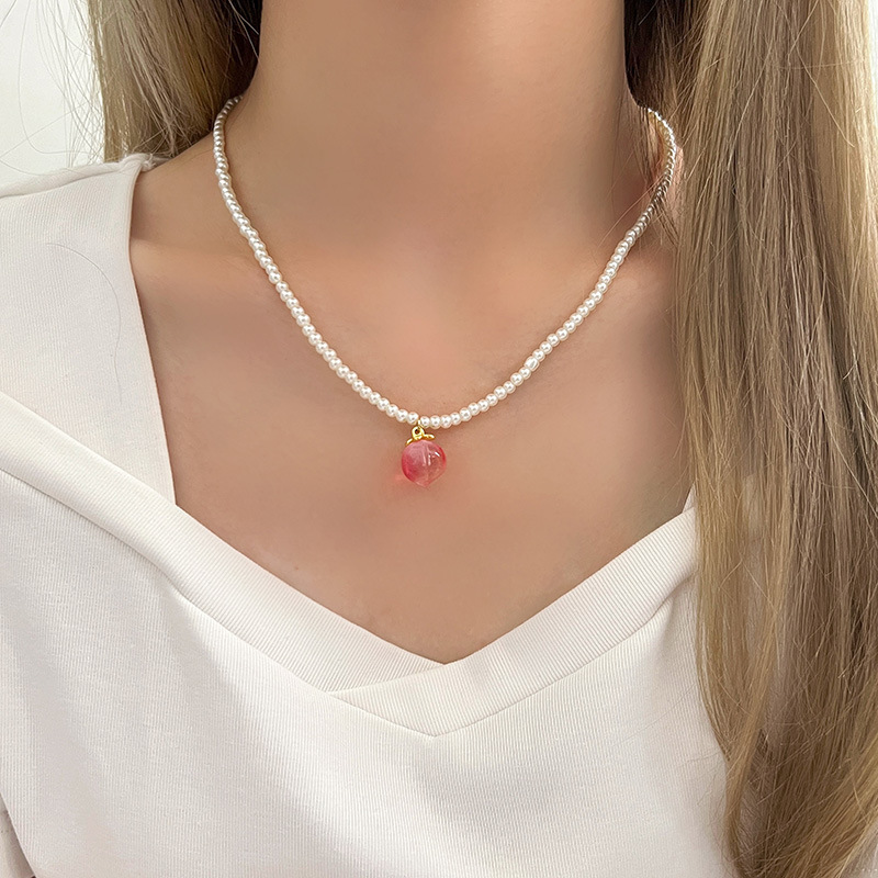 Shijia パールネックレスレディースニッチライトラグジュアリーデザインハイエンドファッション気質鎖骨チェーンネックレスセーターチェーンビーズチェーン|undefined