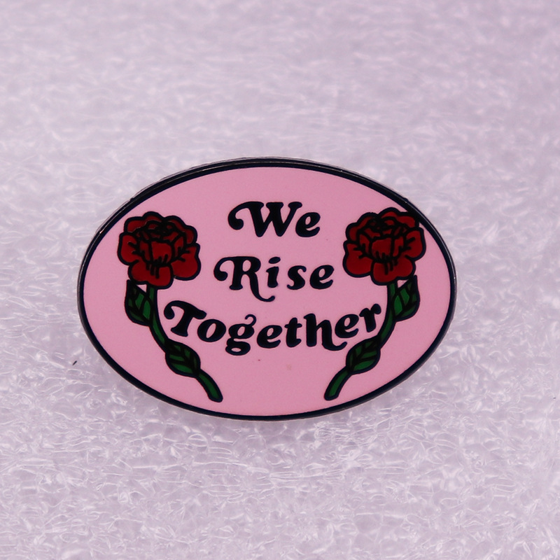 We Stand Together Rose Brooch Creative Flower Badge