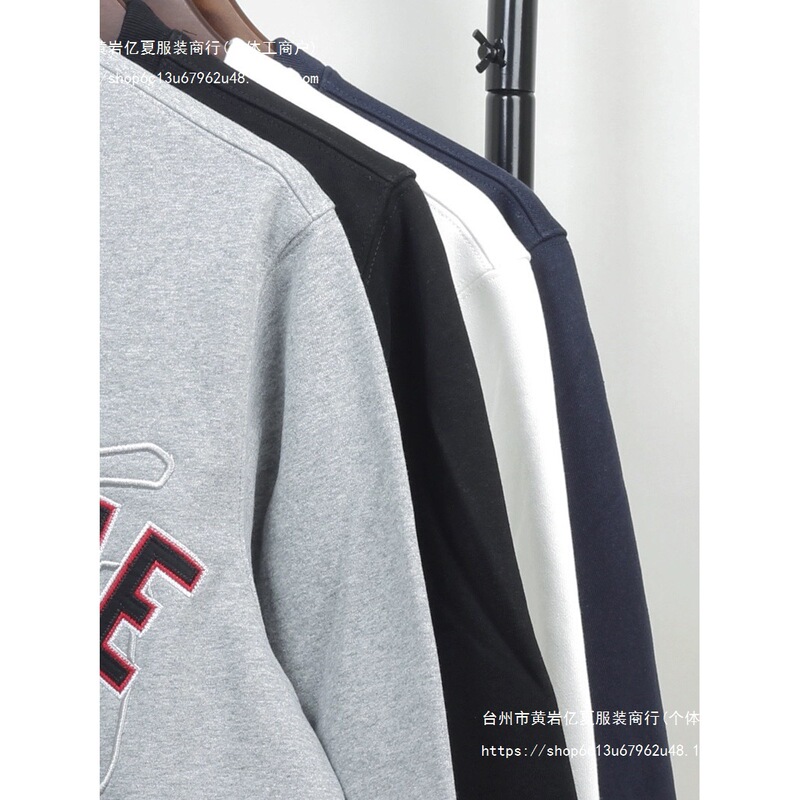 Cross-Border Men's Hooded Sweatshirt with American-Style Cross Embroidery, Trendy Brand, Loose Fit, Casual Versatile Men's Fashion