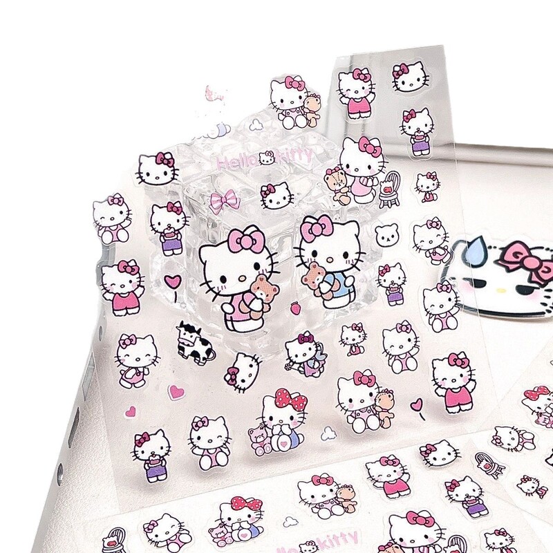 漫画猫ペンホルダー防水透明ステッカー高価値かわいいインスタイル学生特別なハンドブック装飾ステッカー安い|undefined