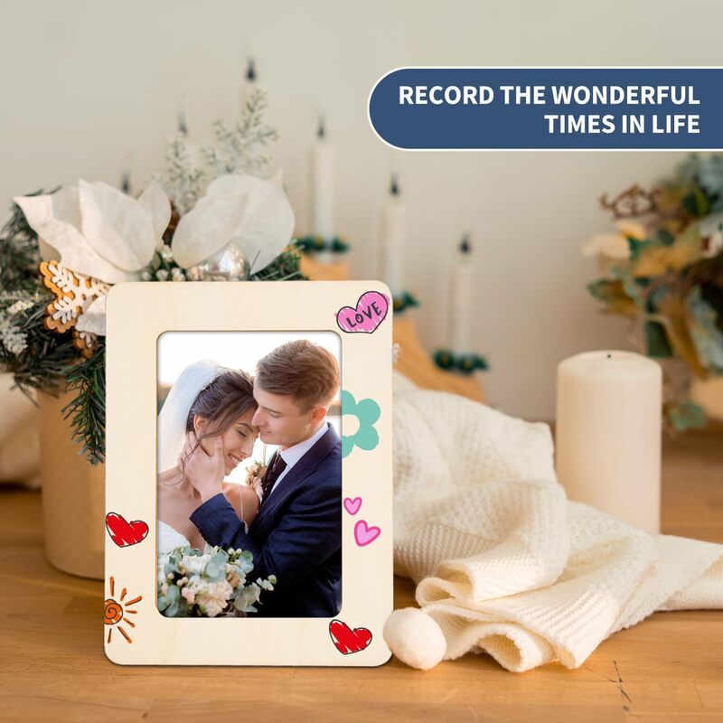 Cross-Border Hot-Selling Product Amazon Temu 6inch Wooden Photo Frame DIY Wooden Crafts Ornaments Handmade Creations Cross-Border Hot-Selling Product Amazon Temu 6inch Wooden Photo Frame DIY Wooden Crafts Ornaments Handmade Creations