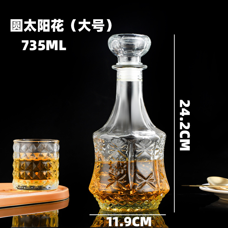 Moda tallado botella de vino jarra de vino engrosada botella de vino Vino sellado botella de vino vacía