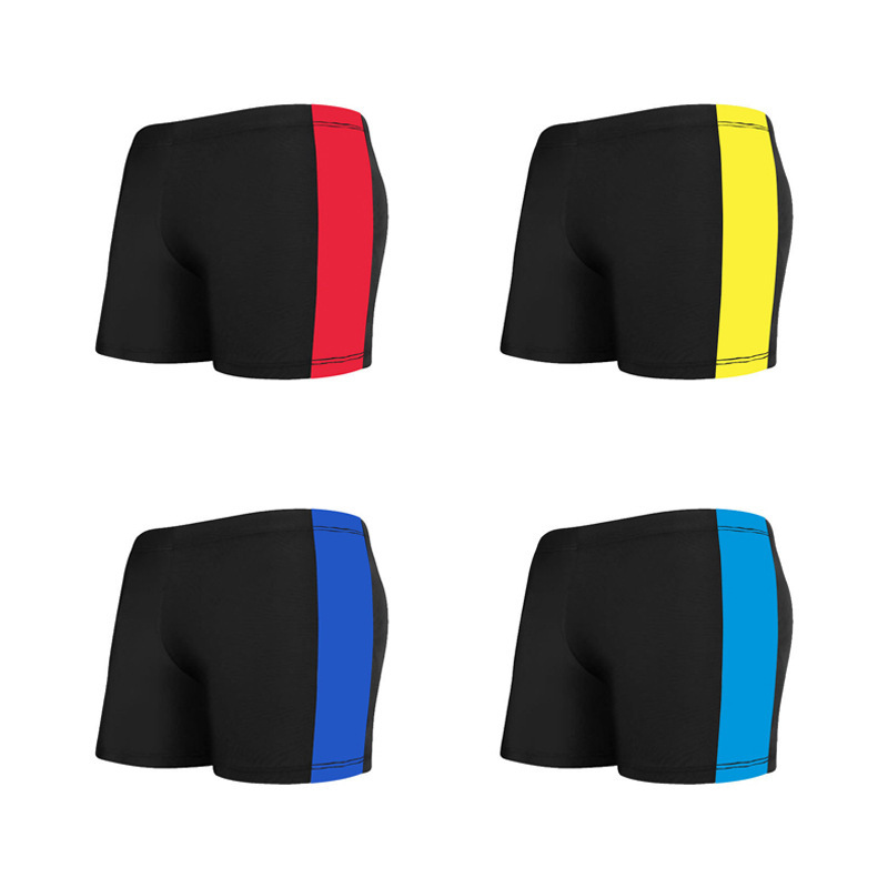 New children's swimming trunks solid color color matching boys and girls flat-leg swimming trunks quick-drying with lining comfortable hot spring pants