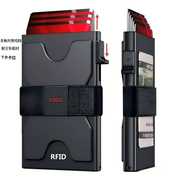 Cross-Border Foreign Trade Hot-Selling Aluminum Alloy Automatic Card Holder Rfid Anti-Theft Multifunctional Card Case Anti-Degaussing