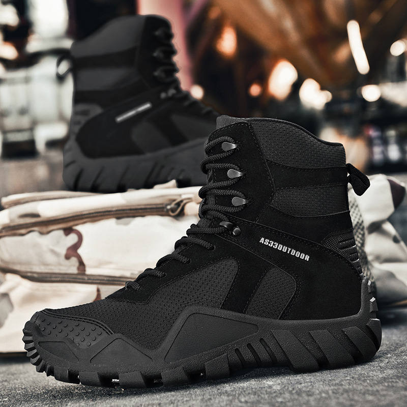 Grandes botas de entrenamiento de campo al aire libre, zapatos de montaña de alta altura, nuevos zapatos turísticos de hombre de otoño y invierno para esquí.