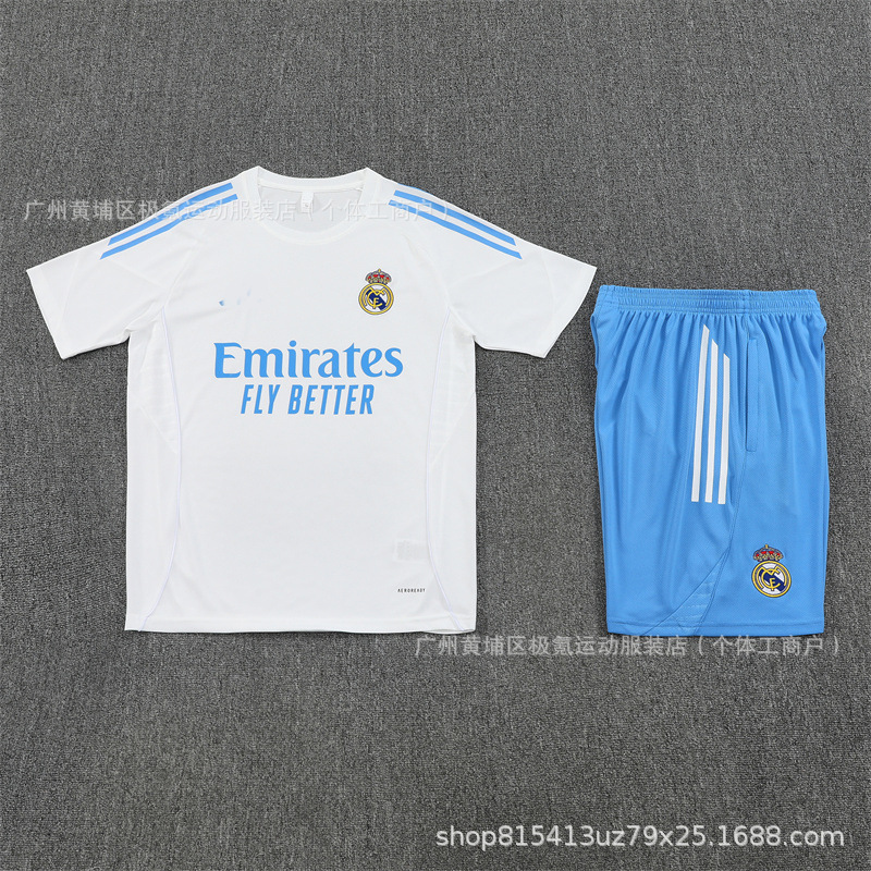 2526 manga corta Real Madrid blanco con azul claro