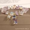 Fashionable crystal bracelet with amethyst, zirconium, pendant, jewelry charm, accessory, internet celebrity, Korean style, wholesale