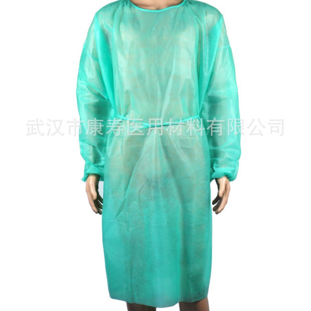 厂家现货PP无纺布一次性系带式防护隔离服 防尘防水反穿隔离衣