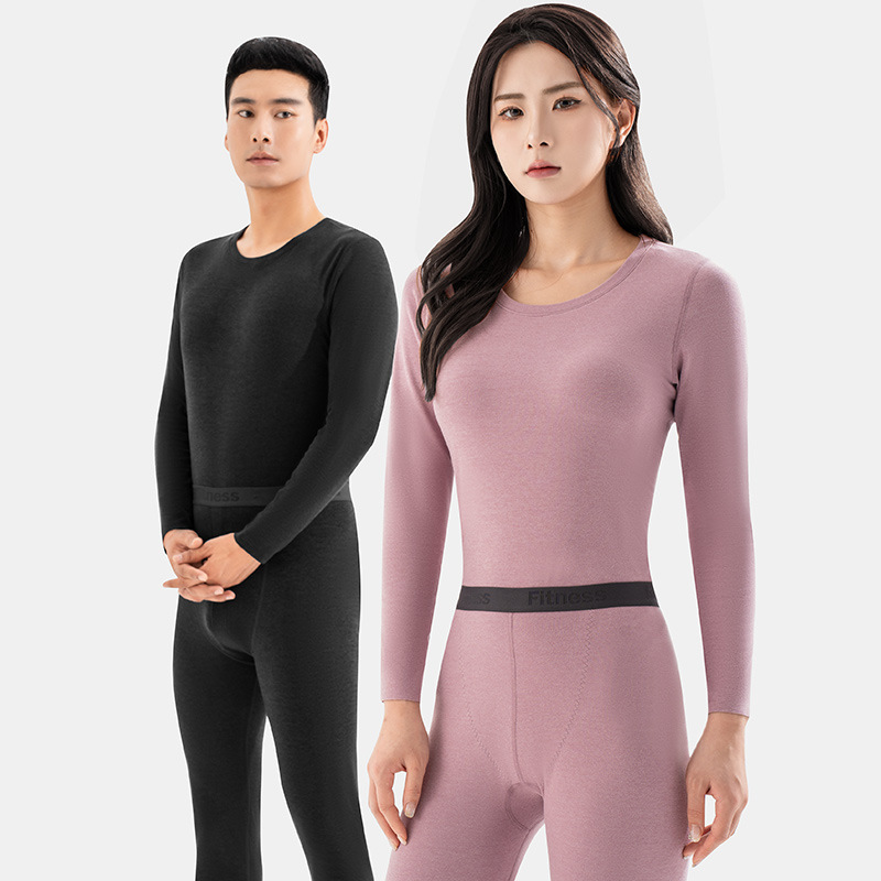 Couple's Warm suit 10A Antibacterial Technology Warming Patch Base Wearing Autumn Clothes and Pants Warm suit