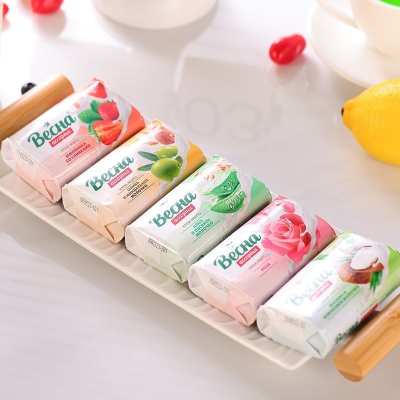 Importación rusa de la fruta original jabón de leche lavado de fresa lavado de manos lavado de cara baño doméstico