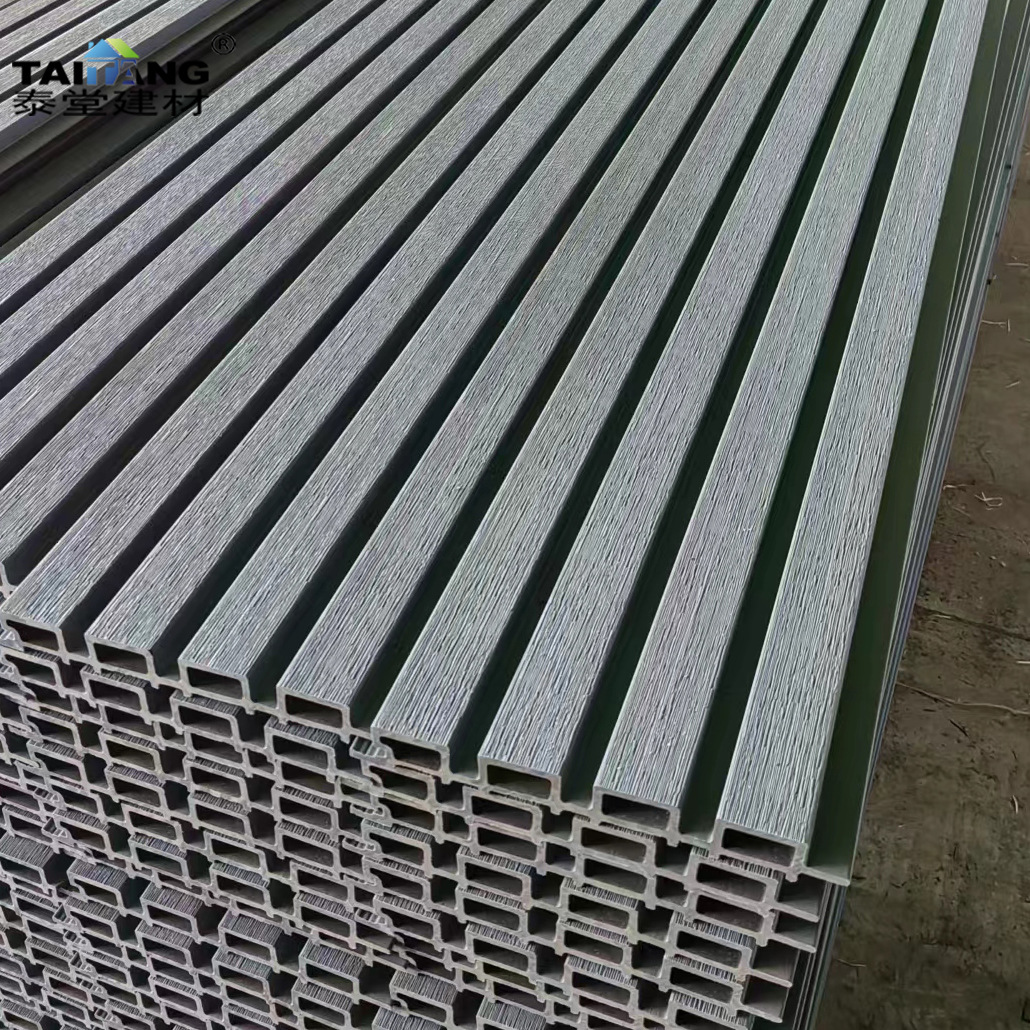 Exportación Fiji Eco Madera Tablero de pared Grey Piedra Patrón 160x24x2900mm Wpc Wall panel Rejilla Pared