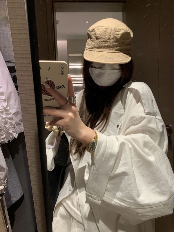 老钱风韩系慵懒范抽绳设计亚麻工装外套女秋季休闲宽松夹克外套|undefined