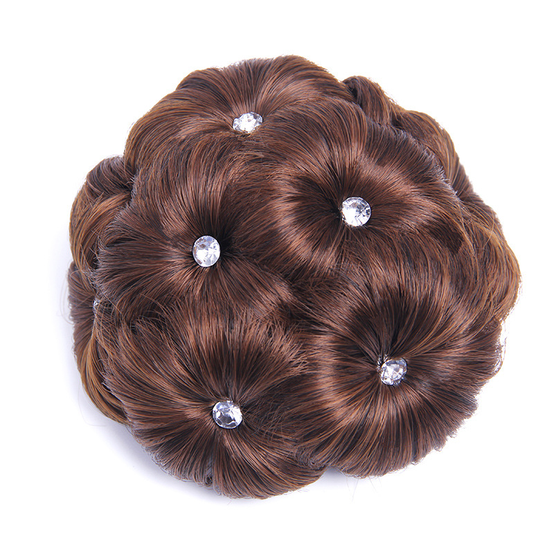 Fábrica al por mayor diamante nueve flor moño pelo clip peluca flor brote nupcial accesorios para el cabello updo pelo moño pelo bolsa en stock