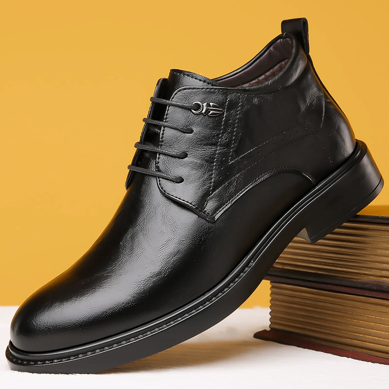 Зимняя новая мужская хлопчатобумажная обувь плюшевая и утолщеная, теплая, деловая повседневная, высокая одежда, кожаная обувь 8850 поколения волос