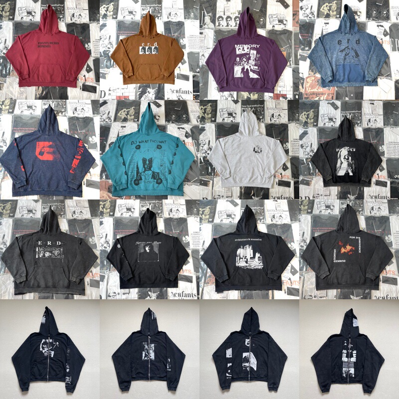 Cross-Border Export Wholesale Erd Melancholic Rich Second Generation Loose Hooded Sweatshirt Oversize Men's and Women's Zipper Hoodie