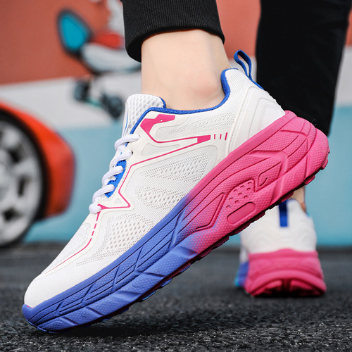  Men's and Women's Cushioning Rebound Live Foreign Trade Marathon Long Running Shoes Shock Absorbing Lightweight Breathable Rope Skipping Sports Shoes
