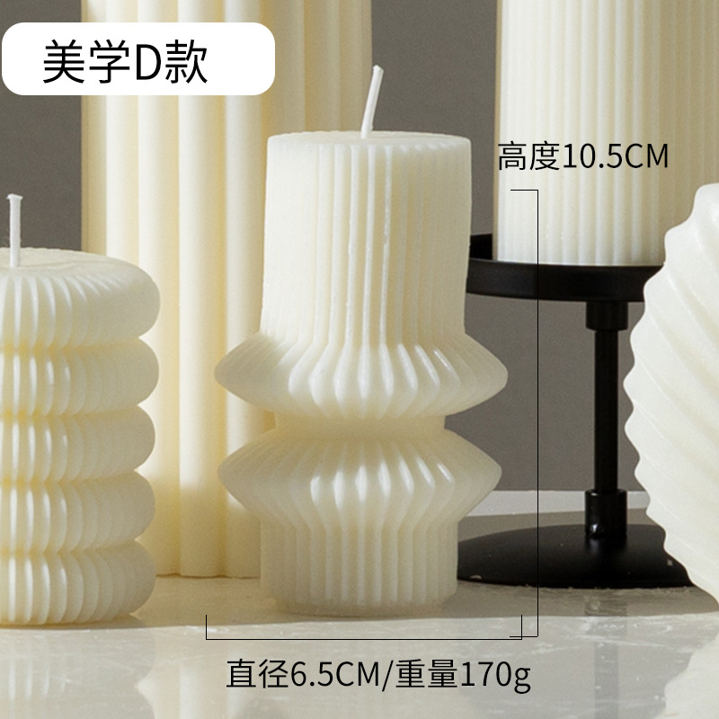 40 velas de aromaterapia de arte de estilo nórdico, modelos calientes, líneas hechas a mano, velas creativas geométricas blancas