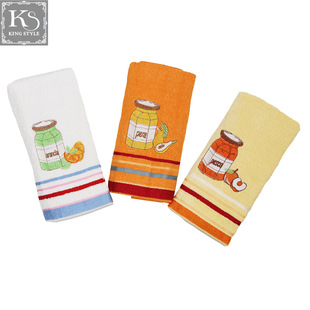 Cross-border Wholesale Foreign Trade Special for Heavy Thickened Absorbent Distinctive Embroidered Pure Cotton Tea Towel Tea Set Cloth Wipe Cup Towel