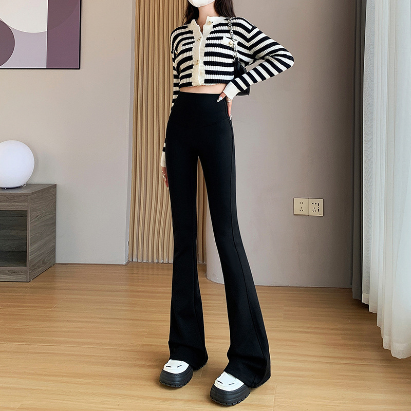 Pantalones acampanados con forro polar para otoño e invierno, gruesos y moldeadores, ideales para actividades al aire libre, pantalones térmicos de yoga Shark para mujer, pantalones de compresión para vuelo.