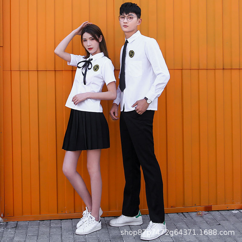 Student clothing junior high school students school uniform campus white shirt jk uniform performance uniform graduation performance uniform class uniform suit