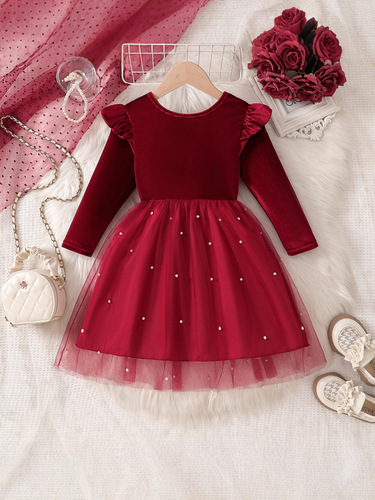 Girls 'dress, autumn and winter, new children's wear, autumn dress, children's sequins, autumn dress, princess dress, foreign style