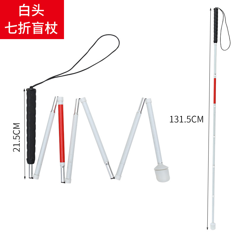 Muletas ciegas muletas cabeza giratoria ciego rojo y blanco aleación de aluminio 1,2 m palo ciego aleación de aluminio trekking polo