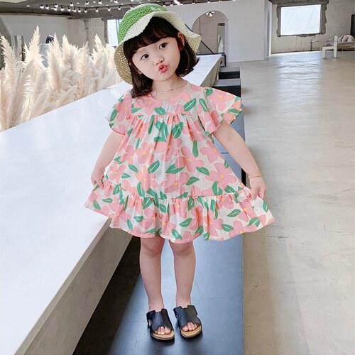 Girls dress, beach dress, camisole dress, small and medium-sized children's cotton spring and summer princess dress, little girl is cute and super fairy