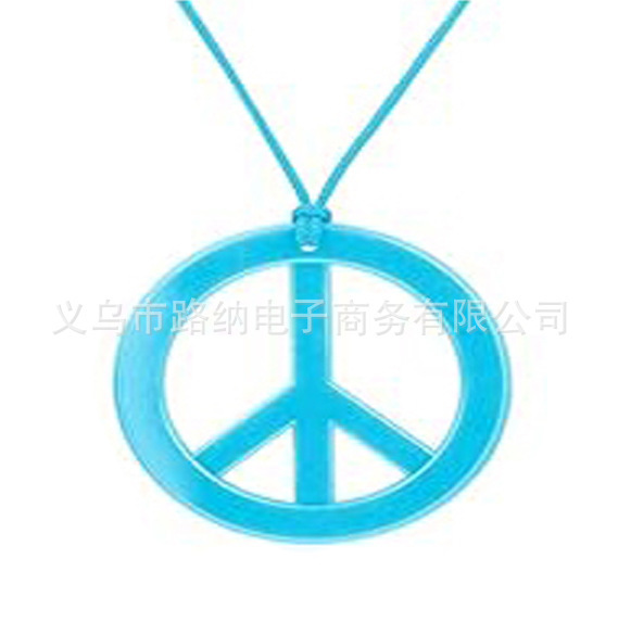 跨境狂欢节万圣节装饰七彩和平符嬉皮士项链吊坠耳环化妆舞会道具|undefined