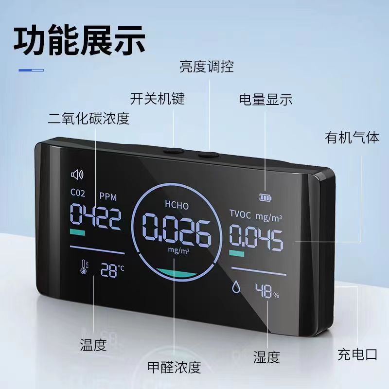 二酸化炭素ホルムアルデヒド TVOC 検出器温度湿度 2025 新しい配送速度高速利点マルチパラメータ|undefined