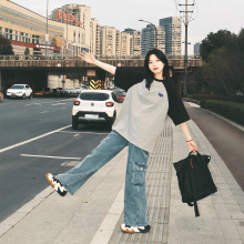 ��ʽ�͹�ײɫ����T��ŮС��2026�¿�oversize�������w��������