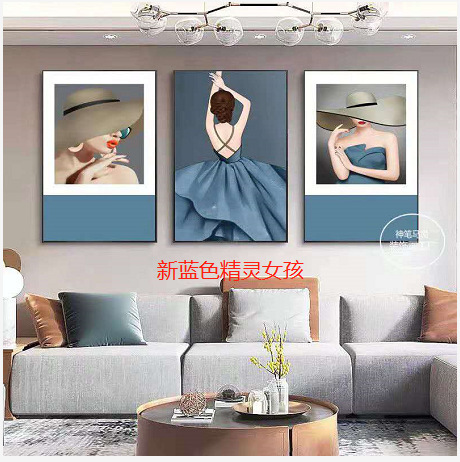 メーカー客間装飾画北欧風ソファー背景壁壁画現代シンプル寝室レストラン壁画掛け画|undefined