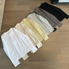 022701春の新しい女性の古典的なレトロなファッション通勤カジュアルなカジュアルなラウンドネック長袖tシャツ