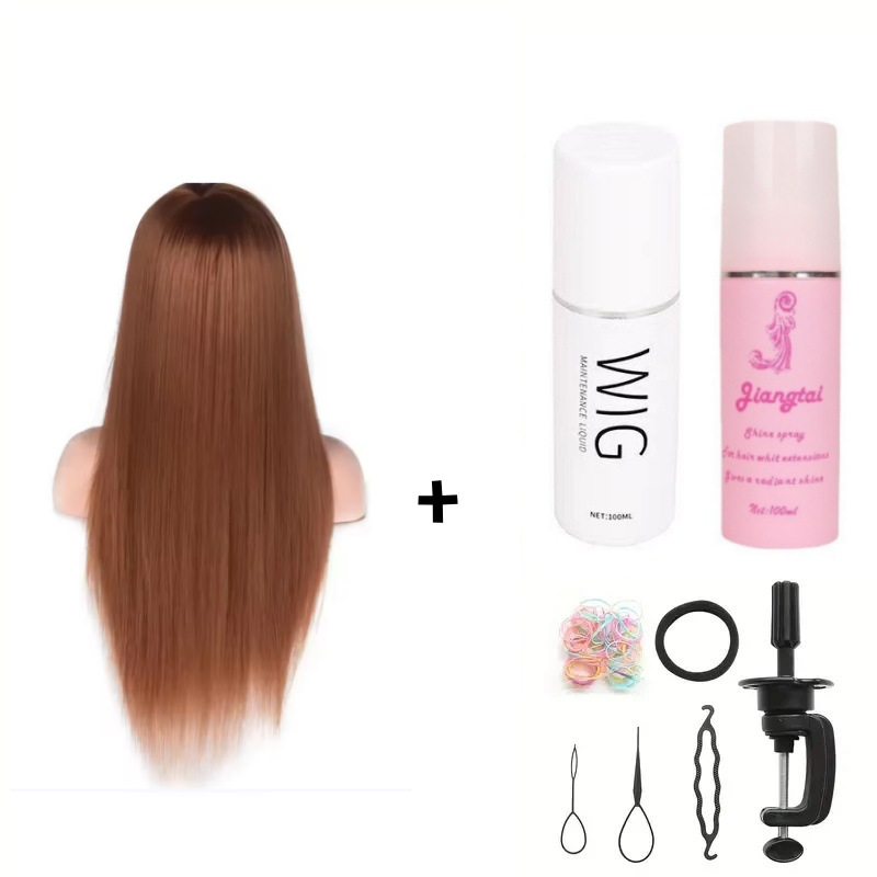 Simulación de comercio exterior, molde para el cabello, ejercicio de peluquería, permanente, trenzado, corte de cabello, peinado, peinado, peinado de muñeca, enseñanza de la cabeza, maquillaje