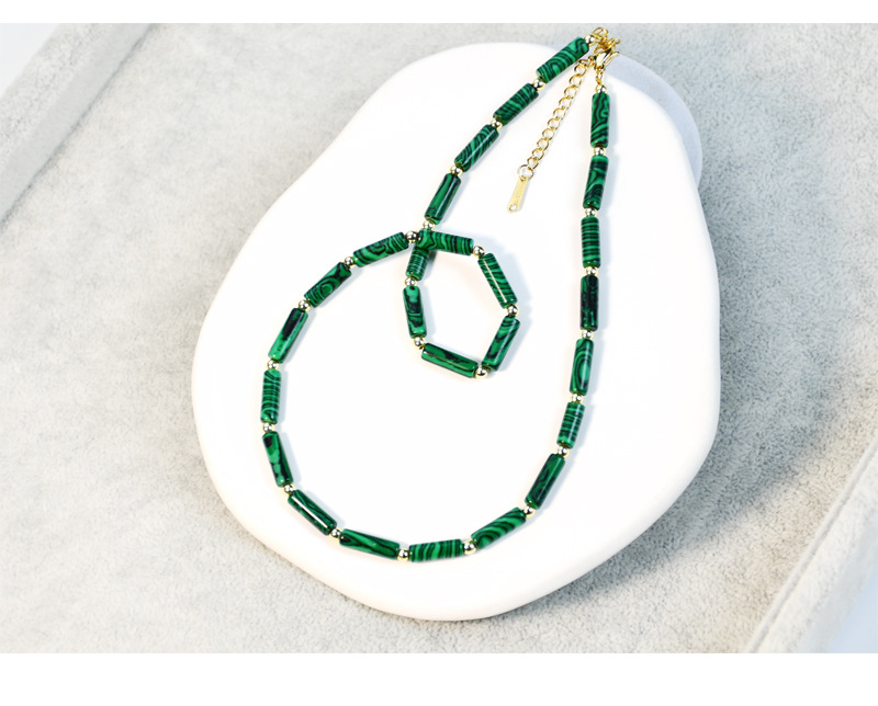 Fashion Solid Color Stainless Steel Beaded Womenu0027S Necklace 1 Piece