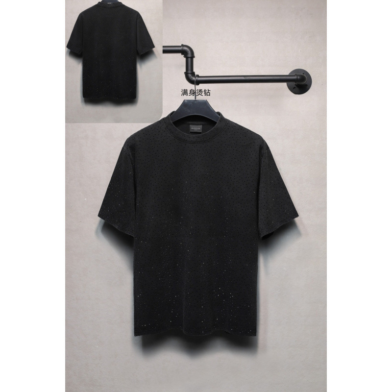 25ssクロスボーダー高品質タワーテーププリントレタードダメージ半袖Tシャツゆったり万能ワンピース卸売|undefined