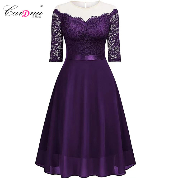 Sexy lace shiffon elegant evening dress