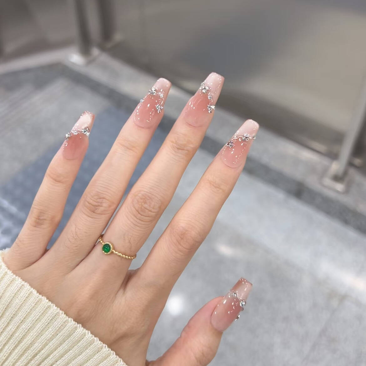 10 piezas de armadura de vestir de ojo de gato, armadura hecha a mano prefabricada, parche de uñas de estilo nacional, uñas terminadas, estilo extraíble