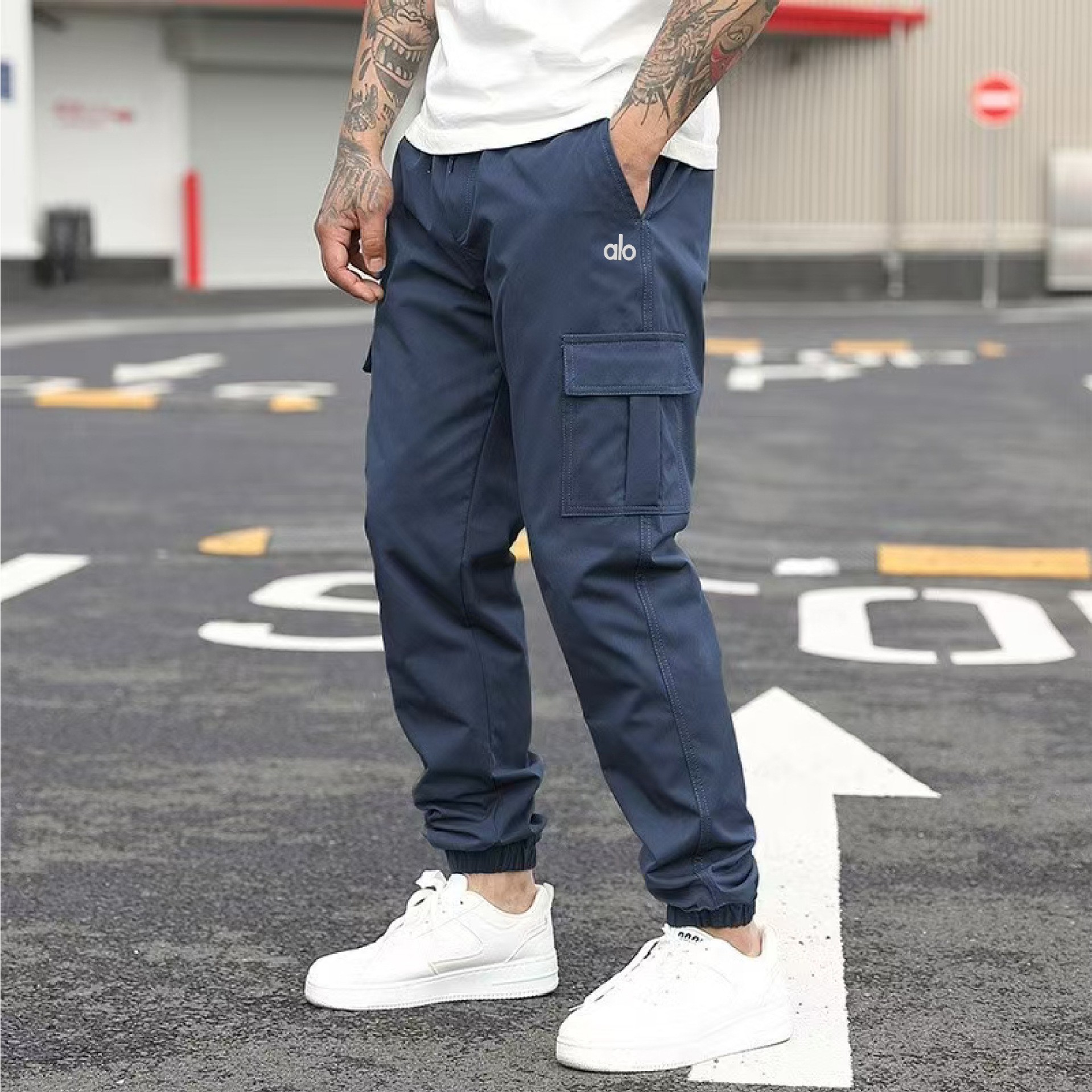 Alo2025 Large Size Men's New Cargo Pants European and American Independent Station Cross-Border Amazon Casual Pants