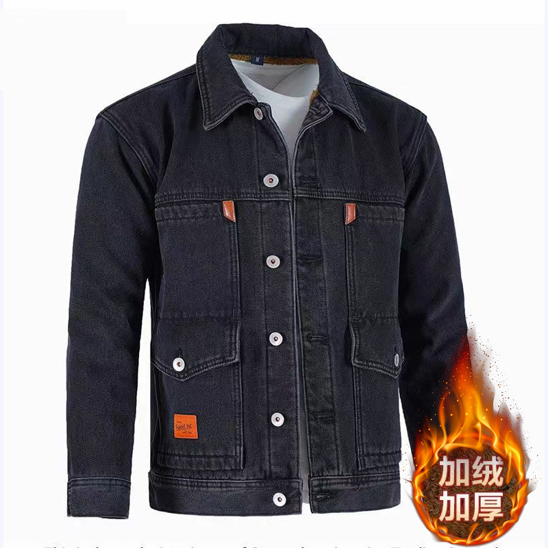 Otoño e invierno forro polar cálido chaqueta de mediana edad marca de moda japonesa de los hombres de gama alta multi-Bolsillo ropa de trabajo suelta más tamaño chaqueta de moda