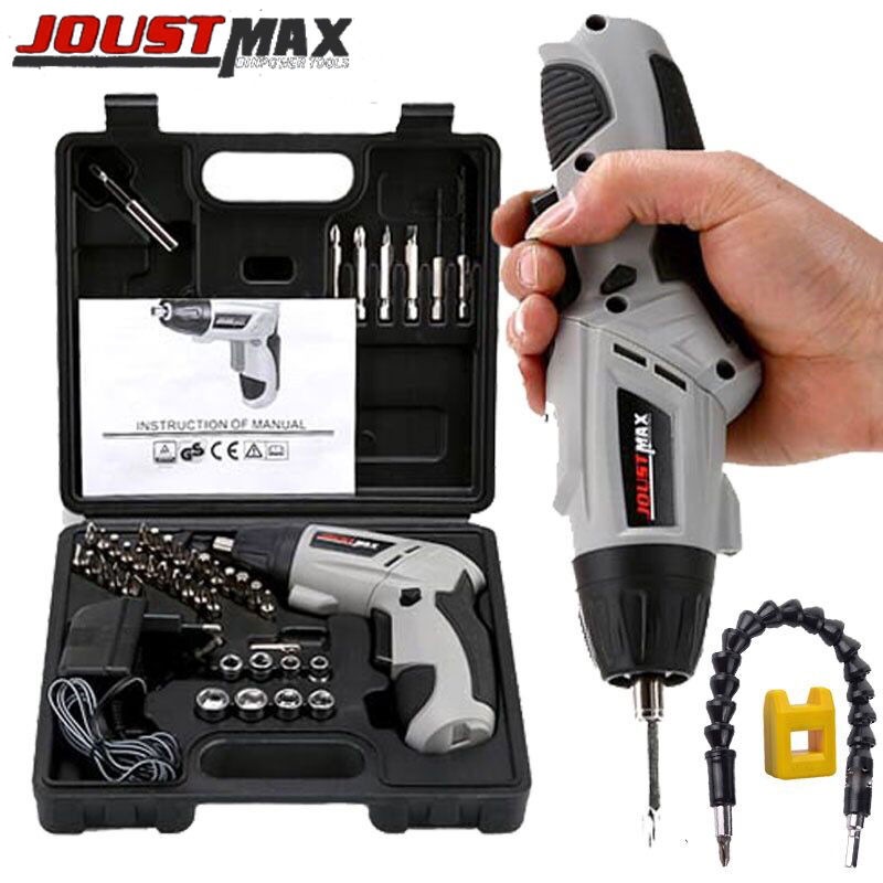 JOUSTMAX4.2V电动螺丝刀45件套充电式多功能家用手持电钻五金工具