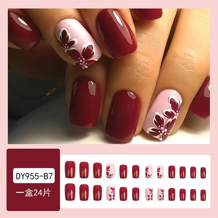 Puntas de uñas postizas de estilo europeo y americano, piezas de uñas desmontables de longitud media, uñas usables, puntas de uñas puras y elegantes.