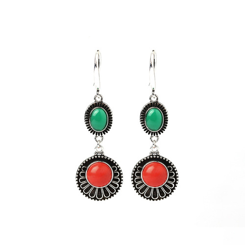 Xiaohongshu recommends Chinese classical cheongsam and Hanfu earrings, electroplated Thai silver craftsmanship, imitation southern red chalcedony earrings and ear hooks