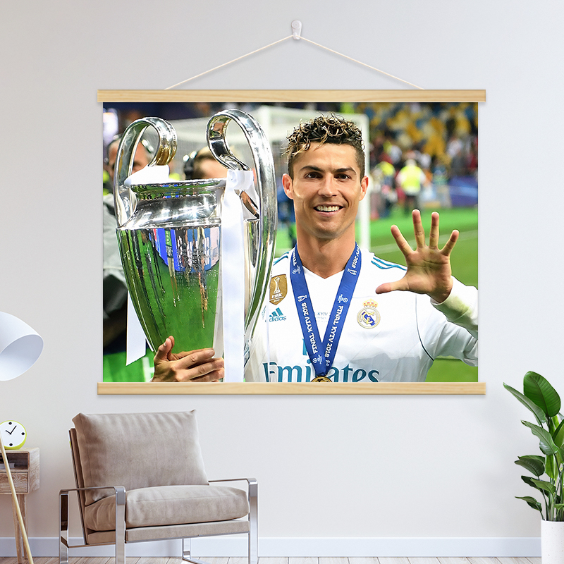 Copa del Mundo de Ronaldo Carteles de pared Decorativa Pintura Temática de Fútbol Estrellas Roll Colgar Pintura Dormitorio Habitación Mayorista