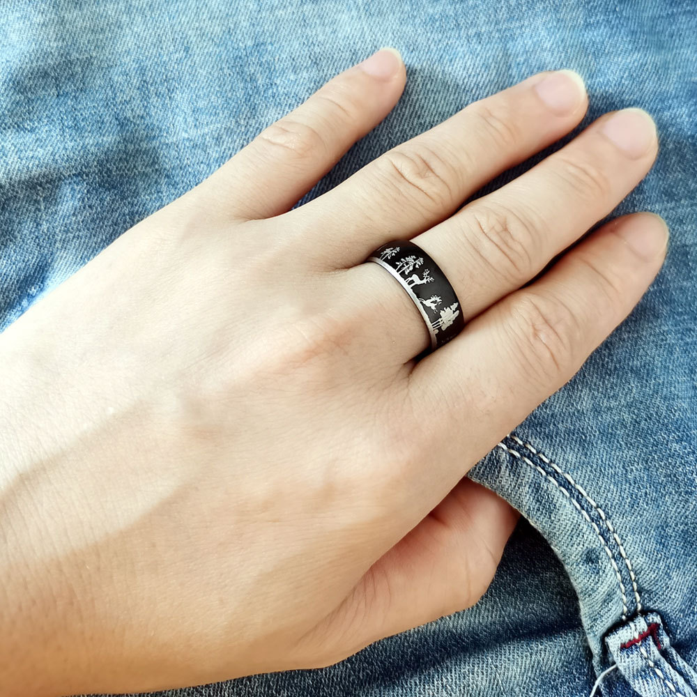 Suministro transfronterizo bosque ciervos hombres al aire libre paisaje natural anillo de caza Amazon eBay deseo Venta caliente